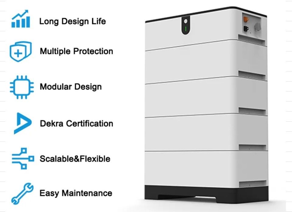 Baterai Energi Surya Bervoltase Tinggi yang Dapat Ditumpuk 10kWh 15kWh 20kWh Baterai LiFePO4 Untuk Energi Surya Off-Grid Hybrid