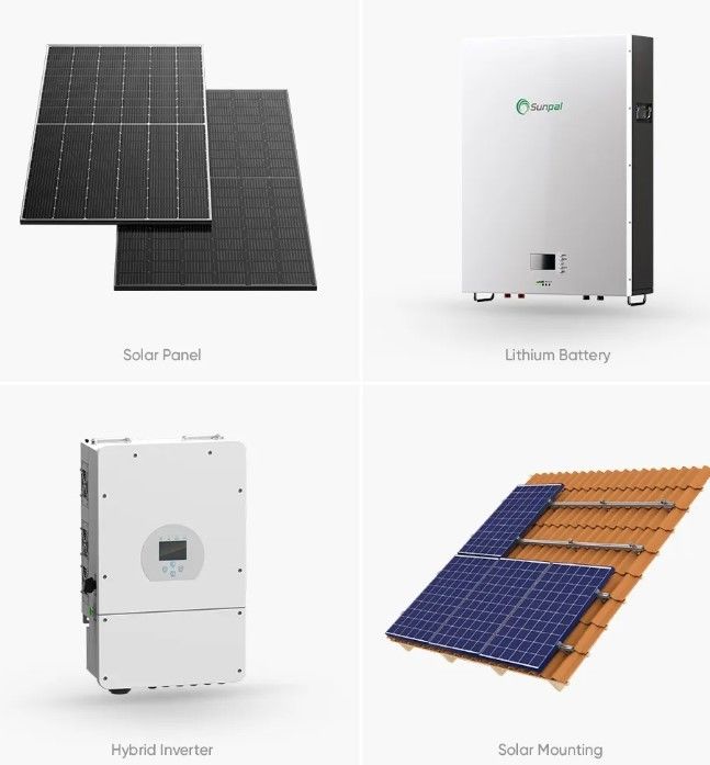 Penyimpanan 10000W Sistem Tenaga Surya 120v 240v Split Phase 8KW 10KW 20KW 30KW 50KW Sistem Tenaga Surya 10 Kw Hybrid