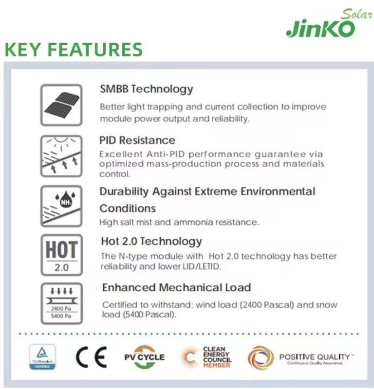Jinko Solar Panel 550 watt 540w 545w 550w panel surya mono-facial jinko P-Type panel PV