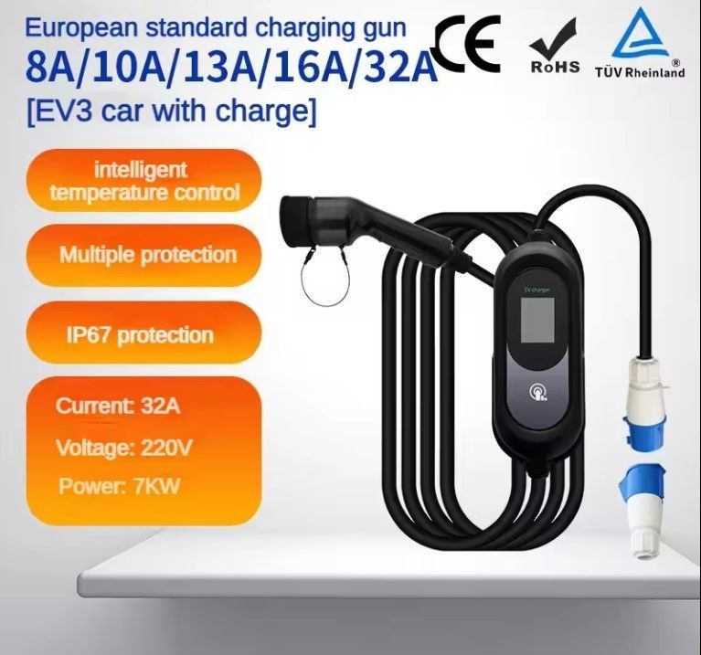 Smart Fast Weatherproof Outdoor Portable EV Car AC Charging Stack dengan Baterai Stasiun Pengisian Dinding Gratis Stand
